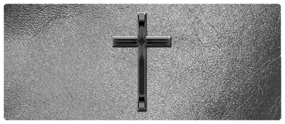 DNSEMP-L-510-BK-SH-SL Black Single Cross Shimmer Silver